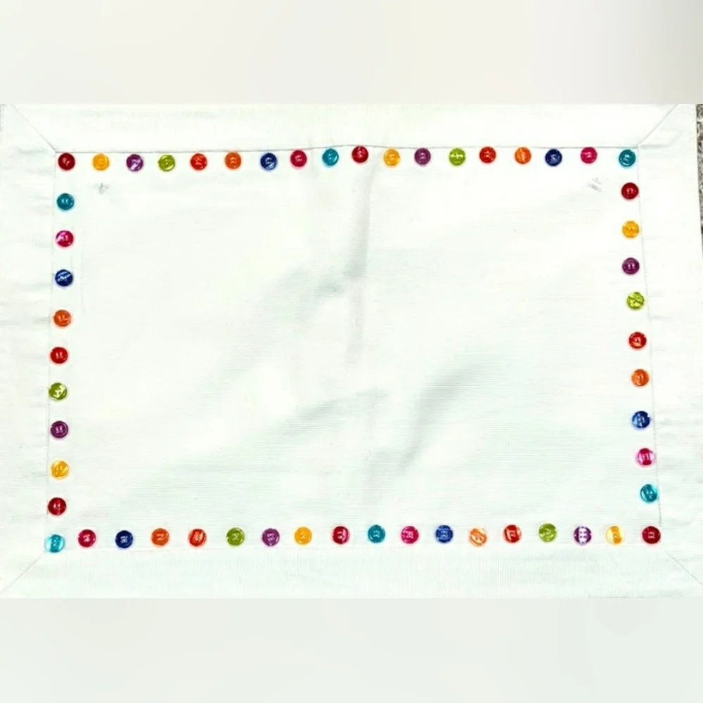 Crate & Barrel Button Placemats Lot of 3